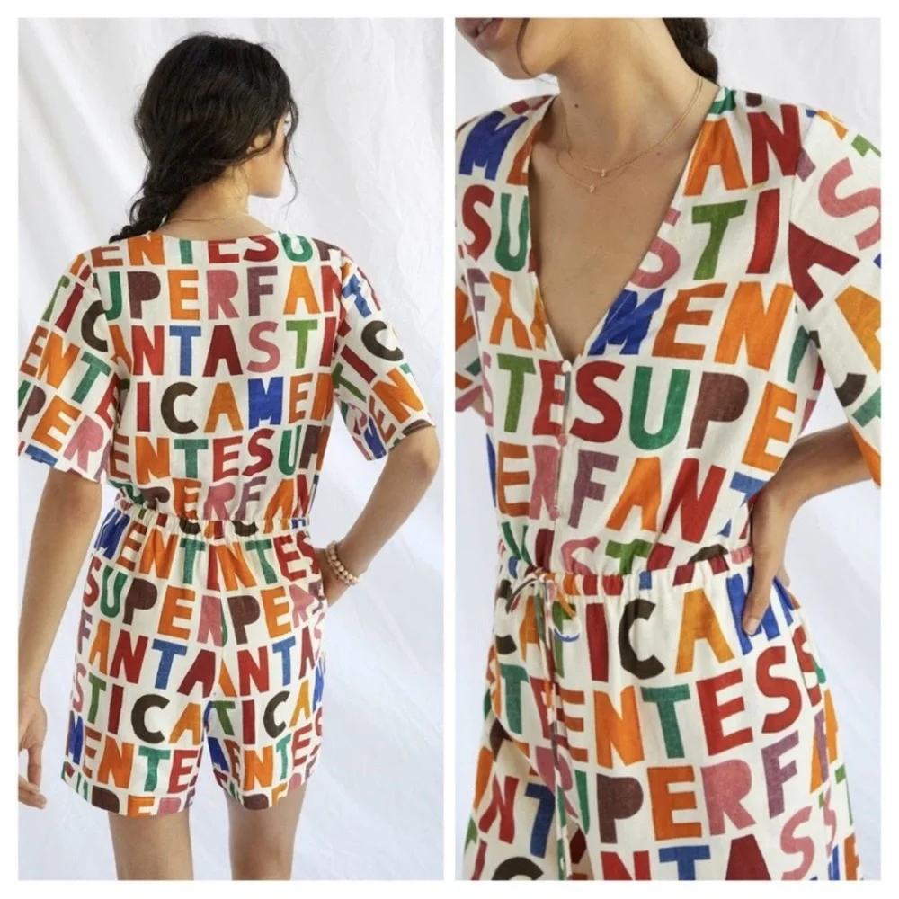SUPERFANTASTICAMENTE! FARM Rio Romper Size Large Like New - Picture 2 of 6